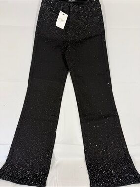Women's Black Embellished Jeans